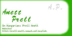 anett prell business card